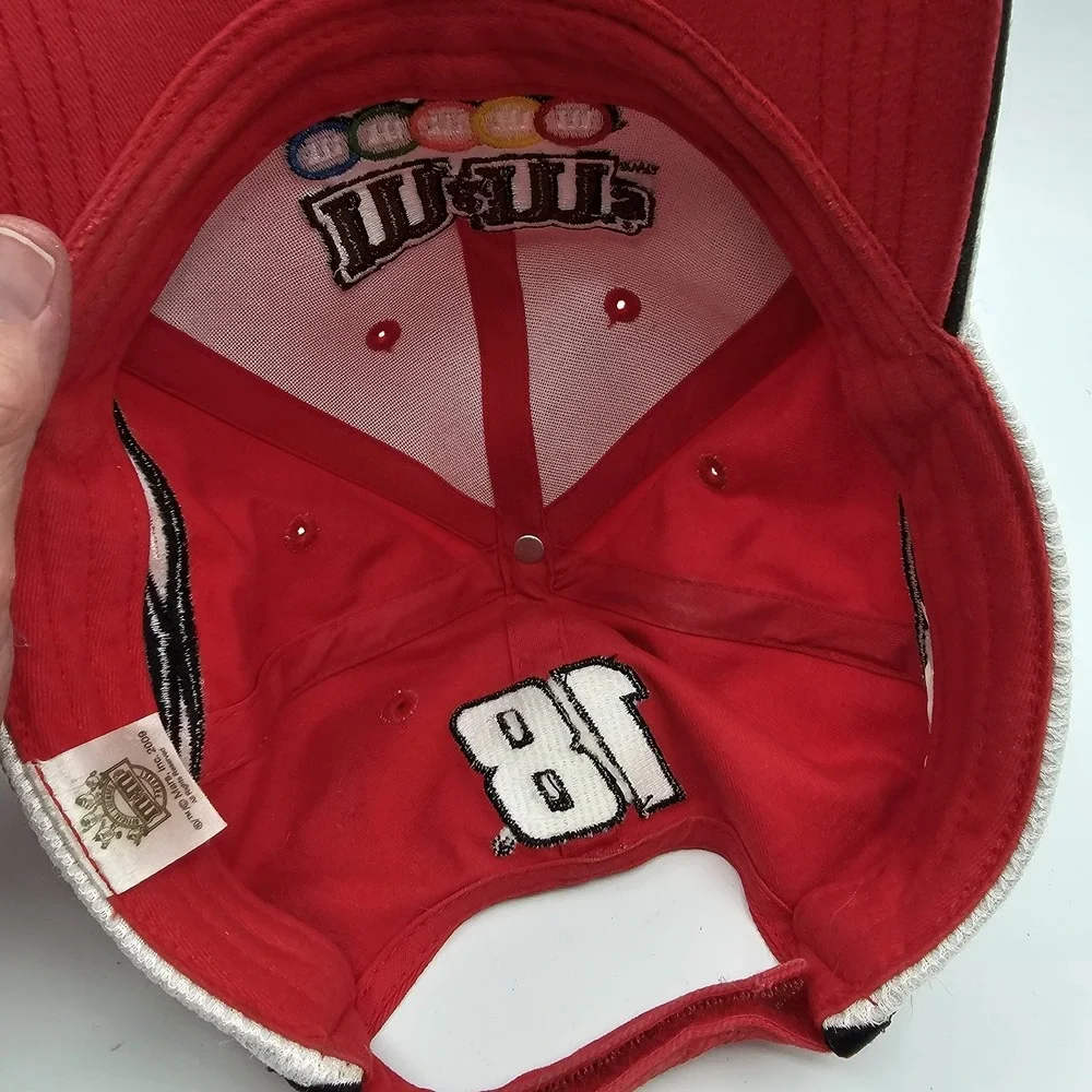 Kyle Busch M&M's Racing Hat Cap #18 NASCAR 2009 Adjustable Red Embroidered OSFA